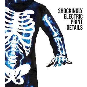 Morph Electric Skeleton Costume Kids Boys Halloween Skeleton Outfit for Children - Spooky Fun Dress-Up, Large