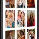 13.5x19.5 Collage Frame with 9 Openings 4X6 Pictures, Multiple Picture Frame with Mat, Wall or Tabletop Decor, Black Wood Grain,2 Pack