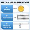 CorkLatta Chrome Shower Curtain Rod 31 to 68 Inch,1 Inch Diameter Adjustable Spring Tension Curtain Rod No Drilling Stainless Steel Telescoping Rod,No Rust