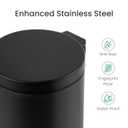 Cesun 1.2 Gallons Small Black Trash Can, Bathroom Garbage Can with Lid and Foot Pedal, Mini Round Wastebasket for Bathroom, Bedroom, Office, 4.5 Liters / 1.2 Gallons, Matte Black