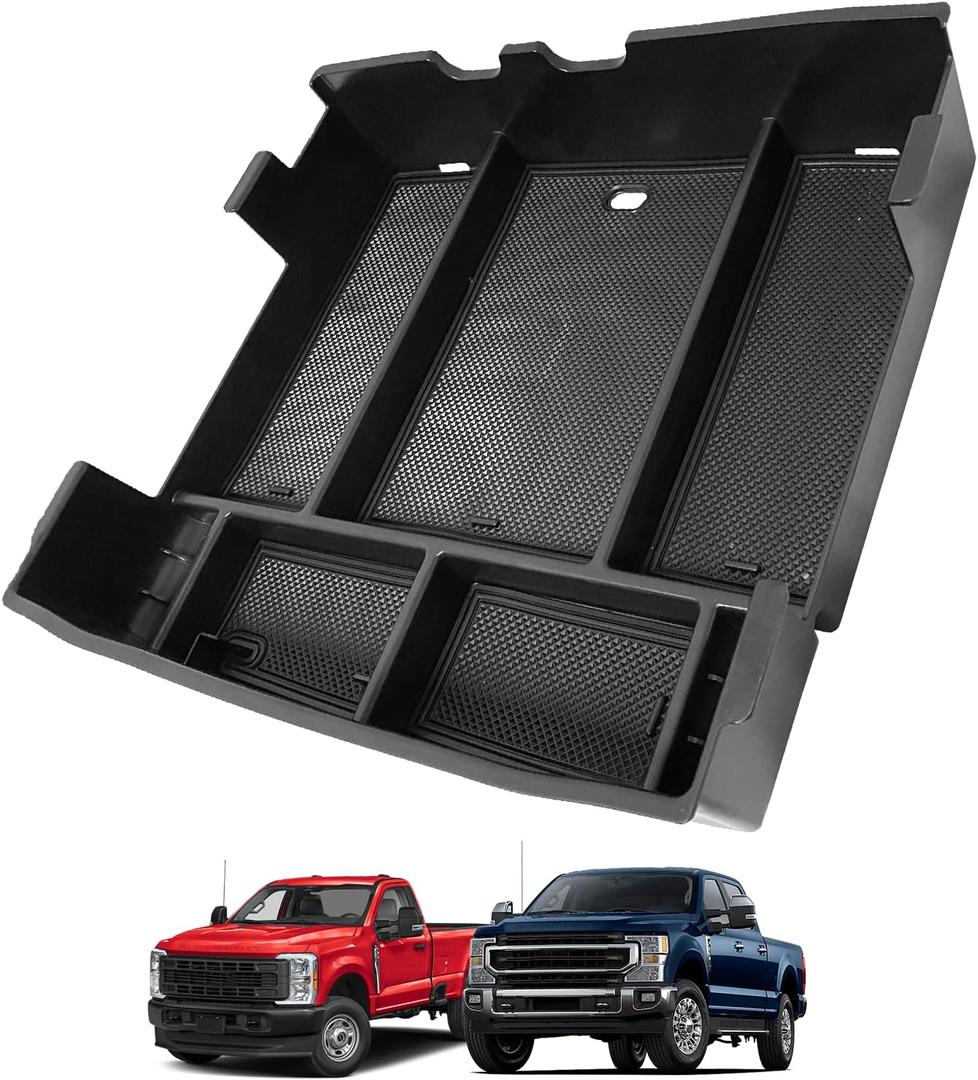 for 2024 2025 2026 Ford F250 Super Duty Accessories F250 Center Console Organizer for 2024 2023 2025 Ford F250 F350 F450 Console Organizer Divider Armrest Tray(Full Tray)