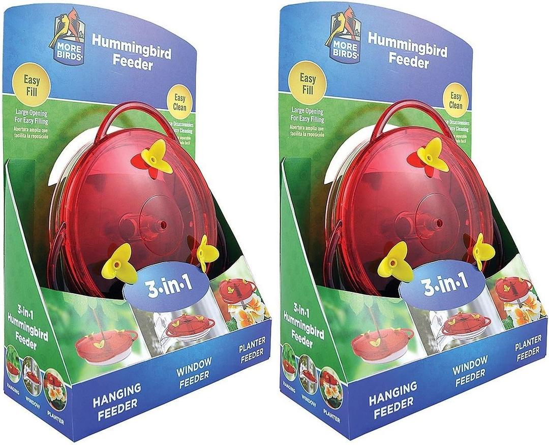 More Birds Hummingbird Feeder, 3-in-1, 6-oz.