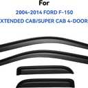 Window Visors Rain Guards for 2004-2014 Ford F150 SuperCab, Out-Channel Window Vent Wind Deflectors Visors Shades for 04-14 F-150 Extended Cab