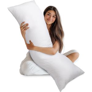 Utopia Bedding Full Body Pillow for Adults (White, 20 x 54 Inch), Long Pillow Insert for Sleeping, Ideal for Side Sleepers (20x54 Inch (Pack of 1))