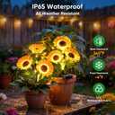 Solar Flowers Outdoor Waterproof: 3 Pack 9 Silk Sunflower Solar Lights with 800mAh Battery 12H Runtime - IP65 Auto On/Off for Garden Yard Patio Lawn Decorations - Unique Gifts for Mom Grandma