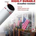White Flag Poles for Outside House - 5ft Tangle Free Flag Pole for House,Heavy Duty Metal Flagpole Hardware for 3x5 American Flags,Outdoor Flagpoles Mount for Porch,Car,Truck,Boat (without Bracket)