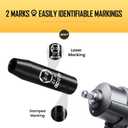 5 x BOEN 1/2" Drive Deep Impact Socket,3/8 Inch Premium Socket,SAE,6 Point,Cr-V Steel with Laser Marking - Strong and Durable (9.5 mm)