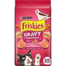 Purina Friskies Dry Cat Food Gravy Swirl'd With Flavors of Chicken, Salmon and Gravy - 3.15 lb. Bag, March 2026