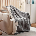 GOTCOZY Heated Throw Blanket, 50''X60'' - Soft Silky Plush Electric Blanket with 4 Heating Levels & 3 Hour Auto Off, ETL Certified, Machine Washable (Grey)