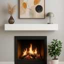 Ortaville 66" Floating Mantel Shelf - Modern White Fireplace Mantel with Matte Lacquer Finish for Living Room Elegance (66", White)