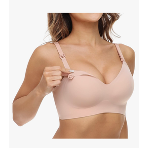 Momcozy Nursing Bras for Breastfeeding, YN21 Seamless Ultra Comfort Maternity Bra, Natural Shape, Pregnancy Sleep Bralette XL