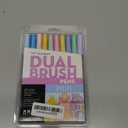 Tombow 56187 Dual Brush Pen Art Markers, Pastel, 10-Pack. Blendable, Brush and Fine Tip Markers