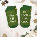 Birthday Gifts for Boys Mens Best Friend Brother Adult Boyfriend Son Student Happy 18th Birthday Gifts for Him Men Boys Friendship from Mom Dad Sister Girlfriend Brother,Funny Socks Green, One Size (Green)
