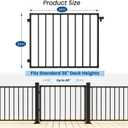 tonchean Heavy-Duty Deck Fence Gate 38''H x 48''W Black Steel Fence Door with Customizable Width Outdoor Dog Gate Metal Gate for Residential, Yard, Patio, Includes Hinges and Latch