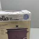 bella 6.0 Qt Manual Slow Cooker, Ceramic Nonstick Coating, 3 Temperature Settings, Dishwasher Safe Stoneware Pot and Tempered Glass Lid, Cool Touch Handles & Tangle Free Cord Wrap, Plum