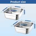 2-in-1 Stainless Steel Washing Up Bowl Set, 12.8" Sturdy Square Dish Tub with Colander, Fruit Vegetable Washing Basin for Sink, Food Grade Dishpan for Draining Rice, Pasta, Food Strainer Mixing Bowl