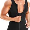 Wonderience Men Shapewear Slimming Body Shaper Compression Shirt Tank top with Zipper Underwear For tummy control, Large
