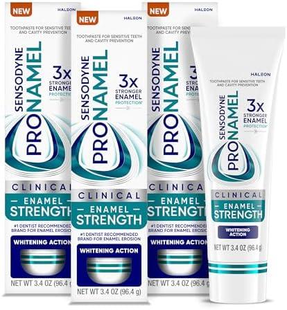 Sensodyne Pronamel Clinical Enamel Strengthening Toothpaste, Whitening Action, 3.4 oz, (3 Pack)