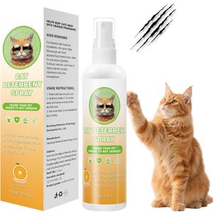 Cat Deterrent Spray, Natural Cat Repellent for Urine Marking, Cats Scratch Deterrent & Training Aid Spray to Safe for Furniture & Plants, Indoor & Outdoor Use  5.92 fl oz