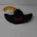 Kids Puss Cosplay Tricorn Hat Colonial Style Cowboy Costume Hat with Yellow Feather for Halloween Party, (Adults)