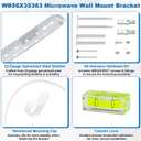 BigHead WB56X35363 Microwave Mounting Bracket Assembly Replacement for GE Microwave Oven | Includes Column Level & WB02X35527 Screws | Replaces AP6986668 PS16216996 WB56X10669
