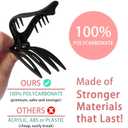 6 Pack Flat Hair Claw Clips for Women Duck Billed French Lay Down Hair Barrettes Accessories 100% Polycarbonate Matte Dark Brown