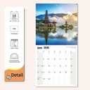 2 x 2025-2026 Wall Calendar Exotic Destination Planner Calendar, Hangable Monthly Wall Calendar with Large Blocks for Organizing & Planning, Academic Schedule, Home, Office & family, Thick & Sturdy Paper (12"x24" Open)