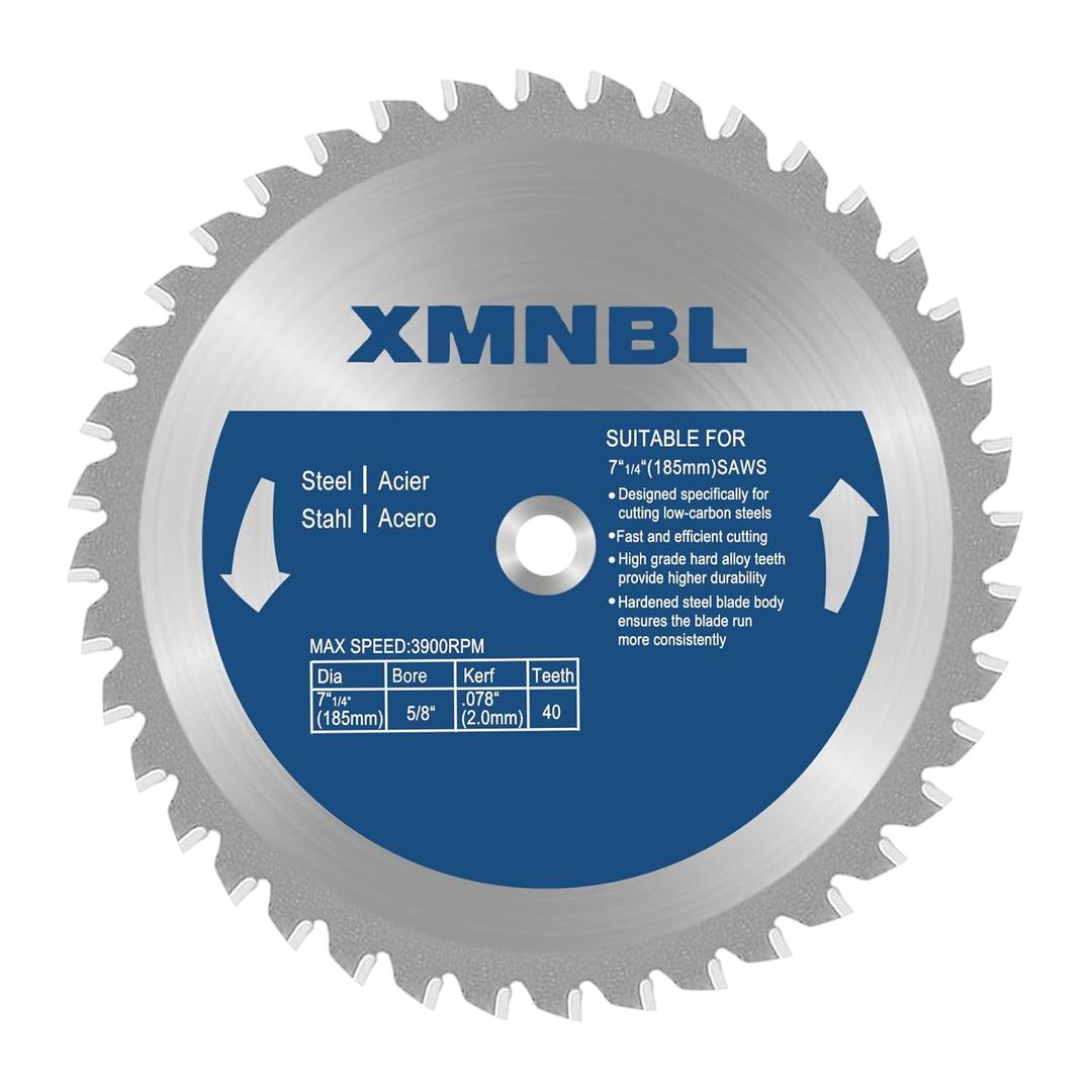 7-1/4 Metal Cutting Circular Saw Blade, Replacement for Evolution 7-1/4 Metal Cutting Saw Blade,Compatible with Evolution EVOSAW180HD | Rage-B | EVOSAW185HD | S185CCS | RAGE4 Saw,7-1/4 Inch 40 Teeth