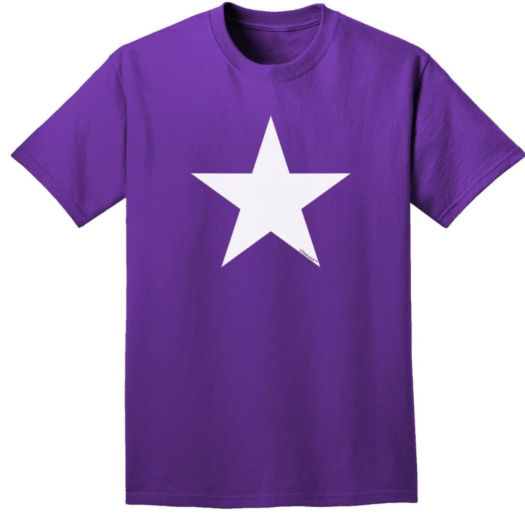 Big White Star T-Shirt T-Shirt Purple M