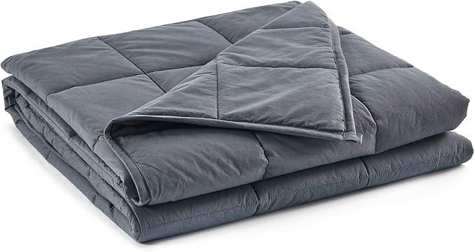TONGDADA Weighted Blanket (Dark Grey, 108 in x 96 in)