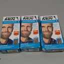 Just For Men Mustache & Beard, Beard Dye for Men with Brush Included, With Keratin Biotin Aloe and Coconut Oil for Healthy Facial Hair - Light Brown, M-25, Pack of 3 (Packaging May Vary)