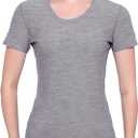 MERIWOOL Womens Merino Wool Short Sleeve T Shirt Lightweight Base Layer Tee (Gray, S)