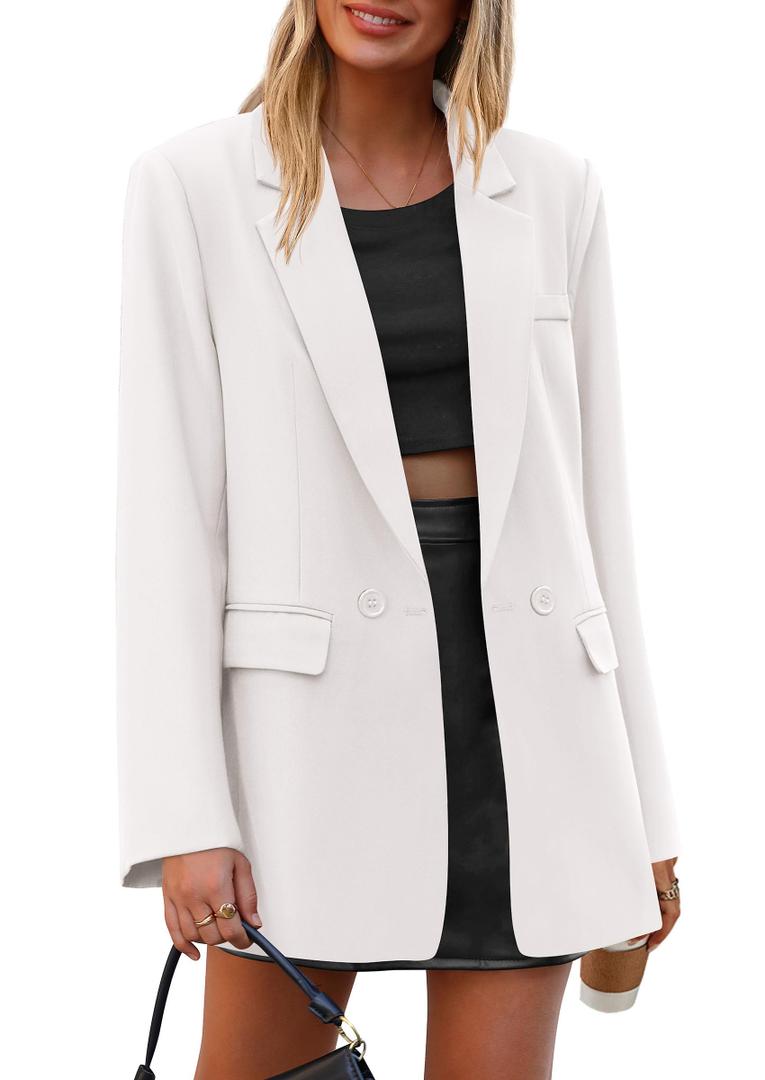 PRETTYGARDEN Fall 2026 Blazers for Women Business Casual Long Sleeve Lapel Pockets Spring Winter Jackets Work Office Clothes Medium