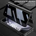 PUROOM for Samsung Galaxy Z Fold 5 Case with Privacy Screen Protector, New Magnetic Coverage Hinge Protective All-Inclusive & Built-in Adjustable Kickstand Shockproof Case (Black)