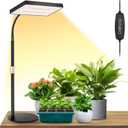 LBW 2025 Desk Grow Light, Full Spectrum Plant Light for Indoor Plants, Grow Lamps with Timer, 6 Brightness Levels, Height Adjustable (One-Head)