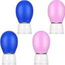 4Pcs Facial Cupping Therapy Set, Silicone Face Cupping Tool Eye Face Vacuum Massage Anti Cellulite Cup Vacuum Suction Cups for Body Fascia Massage