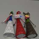 ATDAWN Lighted Christmas Table Decorations, Set of 3 Indoor LED Lighting Santa Snowman Reindeer Xmas Holiday Party Tabletop Desk Ornament & Candleholders