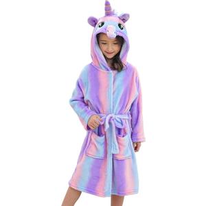 Doctor Unicorn Soft Unicorn Hooded Bathrobe Sleepwear - Unicorn Gifts for Girls (6-7 Years, Bright Purple)