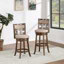 New Classic Home Furnishings Gia 24" Swivel Counter Stool-Cherry W/Brown Fabric Seat