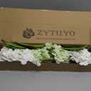 ZYTUYO 4 Pcs Real Touch White Light Green Hydrangeas Artificial Flower 21'' Realistic Faux Latex Hydrangeas Flower for Home Decor Kitchen Living Room Spring Table Wedding Xmas Arrangement