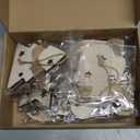 18 Pcs Rustic Christmas Wooden Ornament Set 4'' Farmhouse Elk Glove Star Wood Ornaments Neutral Wooden Xmas Tree Hanging Decorations with Burlap Rope Bell for Xmas Home Decor Winter Party