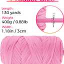 T Shirt Yarn 130 Yards Beginner Crochet Tshirt Yarn 400g Elastic Fabric Thick T-Shirt Yarns for Crocheting, Knitting Bags, Baskets, Rugs, Coasters, DIY Crafts, Home Decor (Khaki)
