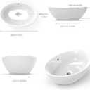 NUESTRA VIDA 23x15.2x7.7 inch Bathroom Vessel Sink, Modern Egg Shape Vanity Sink Above Counter Art Basin with Overflow, Oval Vessel Sink Bowl for Vanity Surface Mounted, Glossy White