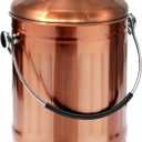 ENLOY Compost Bin for Kitchen Countertop, 1.3 Gallon Matte Copper Stainless Steel Compost Bucket with Lid, Odorless Food Waste Bucket with 2 Charcoal Filters, Indoor Compost Pail with SOFT-GRIP Handle