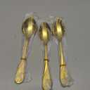 Gold Dessert Spoon Set, Seeshine 6.5-inch Stainless Steel Shiny Gold Teaspoon, Espresso Coffee Spoon, Set of 6