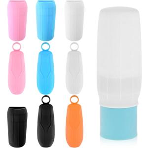 Grevosea 9 Pcs Silicone Bottle Covers for Travel Toiletries, Leak Proof Silicone Bottle Sleeves Colorful Travel Bottle Covers Elastic Sleeves for Women Men Cruise Ship Airplane Travel Essentials