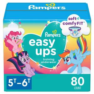 Pampers Easy Ups Training Pants Girls and Boys, 4T-5T (Size5-6), 80 Count, Giant Pack