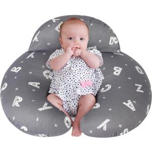 AMASKY Plus Size Breastfeeding Pillow for Ergonomic Comfort & Support, Easier Nursing, Fit, Removable Cover, Machine Washable, Letter Pattern(Grey), Pallet of Product