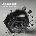 Luxury Case with Band for Samsung Galaxy Watch 8 Classic 46mm, Rugged Metal Face Cover with Rotatable Bezel and Tactical Silicone Strap Heavy Duty Protection for Men, Black