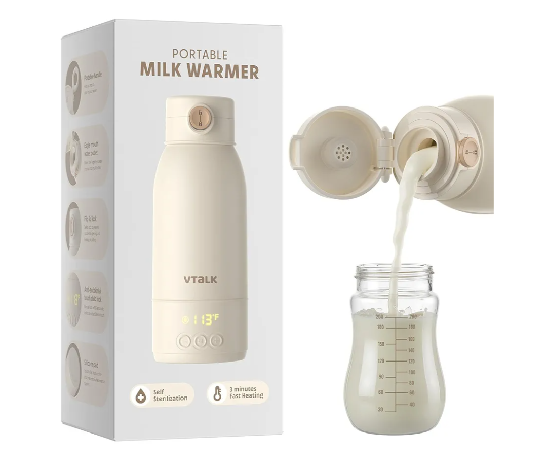 Portable Bottle Warmer for Travel, 17.5 OZ Large Capacity Baby Milk Warmer for Breast Formula and Water with Fast Heating & Faster Charger Baby Bottle Warmer On The Go for Car, Airplane